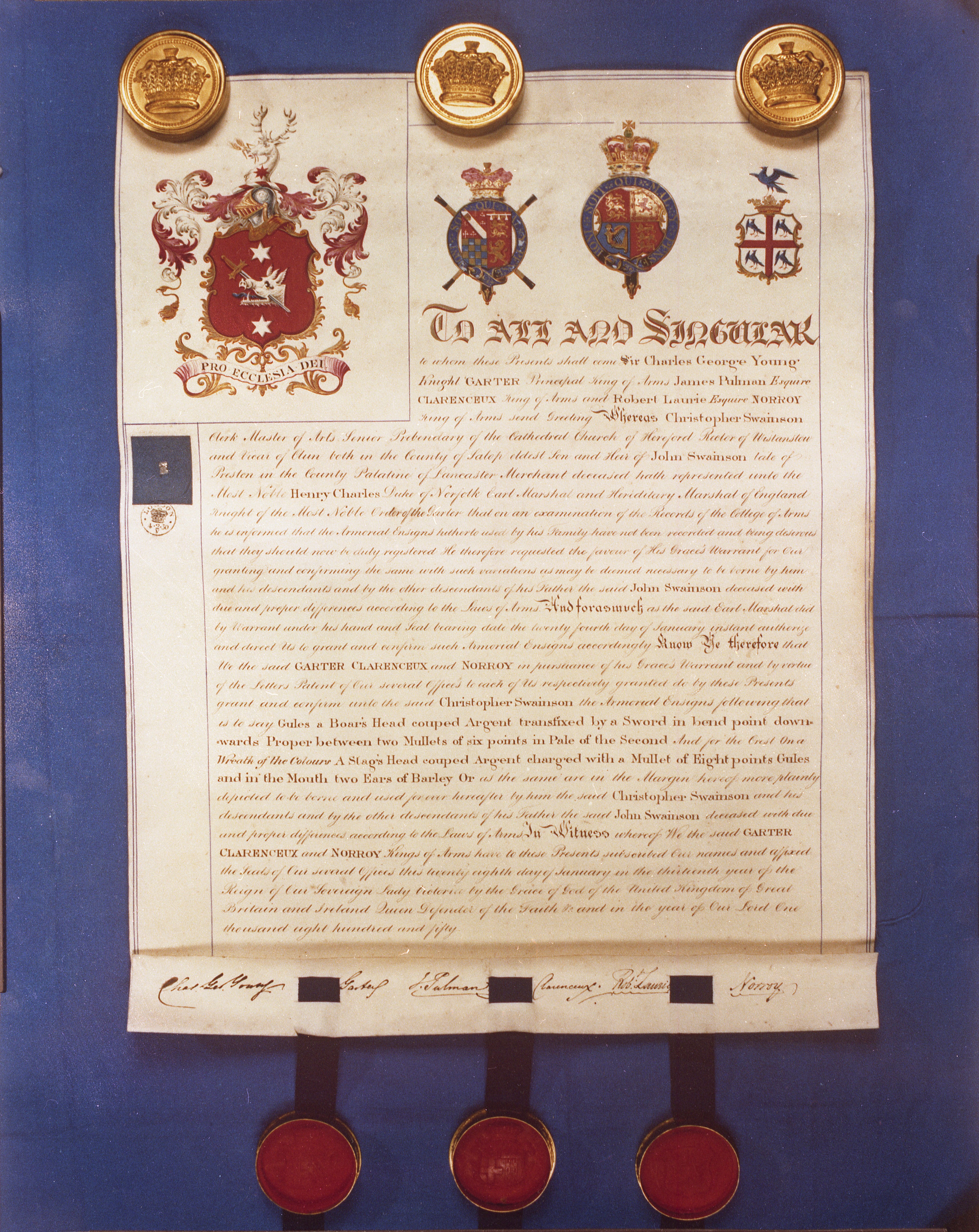 Swainson Armorial Grant